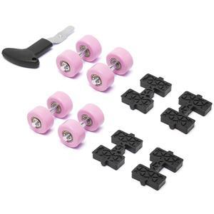 AENFUN 교체 액세서리, 더블 롤러 스케이트 휠 * 4, 검은색 커버 플레이트 도구(핑크 세트)