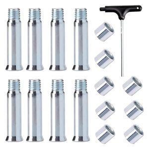 아직 깨어 있는 인라인 스케이트 액슬 스페이서 나사 교체, 알루미늄 합금 롤러 블레이드 휠 베어링 스페이서, 및 렌치가 포함된 교체 액세서리