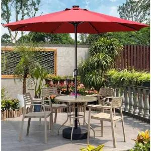 야외 테이블 의자 세트 파라솔 포함 테라스 카페 정원 마당