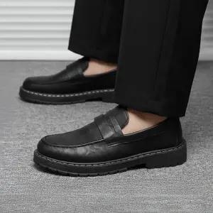 [NS홈쇼핑][모로엠] 베이직 남성용 가죽 플랫 로퍼 DMC-SE-QDD581[35766010]