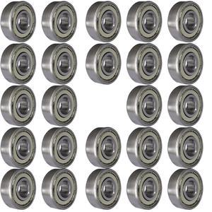 톤엠피 24 PCS 608-ZZ 볼 베어링 - 가구 휠, 스케이트보드, 인라인 스케이트, 스쿠터, 롤러 블레이드 스케이트용 이중 금속 밀폐 미니어처 딥 홈 베어링(8mm x 22mm 7mm)