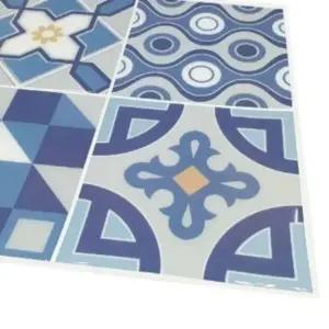 타일스티커 파랑 4분할 셀프시트지 싱크대타일시트지