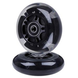 AOWISH 2팩 라이트 업 스쿠터 뒷바퀴 80mm LED 플래시 인라인 스케이트 교체 휠과 베어링 ABEC 9 장착 3륜 킥 스쿠터용