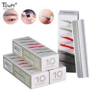 스테인레스 스틸 다기능 날카로운 깃털 도구 나이프 50 100 커팅 눈썹 헤어 메이크업 팩당 면도기 10 트리밍 30