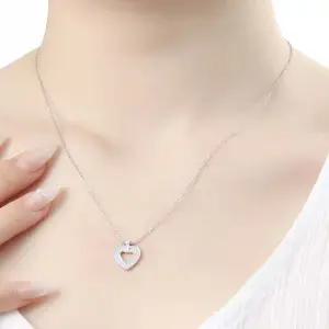 (비쥬홀릭) 실버925 백금도금 유니크 하트 목걸이 목걸이