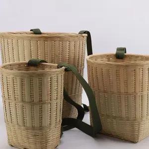 대나무 가방 농업용 수확 등바구니 대용량 따기 열매