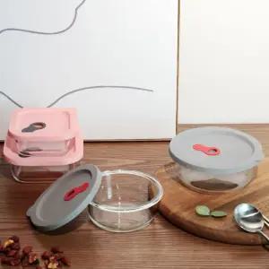 글라스 실리콘 내열용기 위생적인 오븐그릇 유리 그라탕기 밀폐