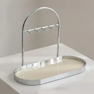 아크릴 베이스가 있는 신푸루 메탈 주얼리 정리대 및 키 홀더 트레이 5개의 후크가 스탠드 완벽한 볼 발렛