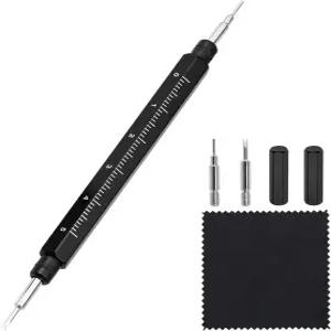 설치 시계 밴드 스프링 바 핀 제거를 위한 WOCCI 프리미엄 수리 도구 키트 - 캡 교체 포크 및 청소용 천이