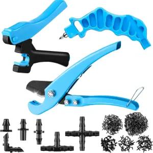 철조망 커넥터가 있는 피쿤 드립 관개 펀치 홀 튜빙 커터 도구 1/4인치 피팅용 2-in-One 16 20 25mm PE