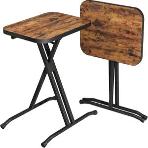 키트스토락 세트 2개의 조립식 접이식 테이블 둥근 금속 가장자리가 있는 TV 트레이 소파나 침대에서