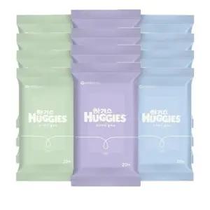 [하기스] 하기스 퓨어쁘띠 휴대용 아기물티슈 20매 12팩