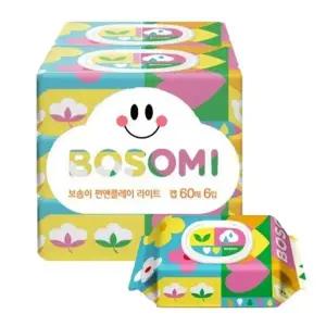 [보솜이] 깨끗한나라 보솜이 펀앤플레이 라이트 아기물티슈 캡형 60매 6입