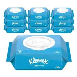 [크리넥스] 크리넥스 코튼클린 오리지널 물티슈 캡 90매 10팩