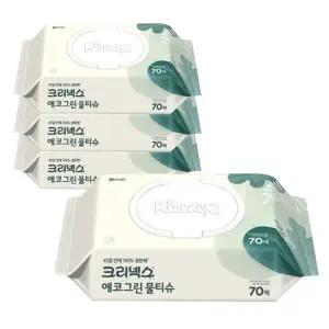 [크리넥스] 크리넥스 에코그린 물티슈 캡형 70매 4입