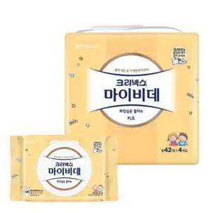 [크리넥스] 크리넥스 마이비데 키즈 화장실용물티슈 캡42매 4입