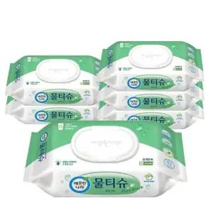 [깨끗한나라] 깨끗한나라 퓨어물티슈 (구.허브샤워) 캡 60매 6입