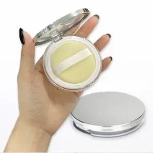 ( )파우더 화장품 케이스 슬림형 소분 여행용 휴대용 퍼프