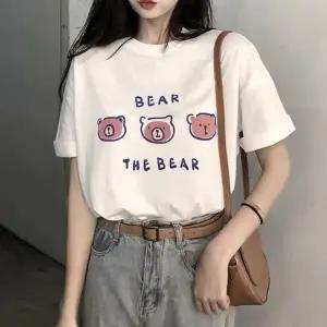 반팔티 라운드넥 귀여운 여성 여름 티셔츠 프린팅