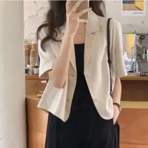 여성용 봄 여름 얇은 카라 반팔 크롭 싱글 자켓 청자켓 봄자켓 면자켓 데님 여자 재킷 봄패션 여성