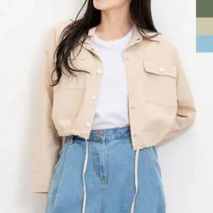 여성용 봄 가을 크롭 포켓 숏 재킷 캐주얼 아우터 여름 간절기 자켓 간절기 여자 크롭자켓 숏자켓 여성