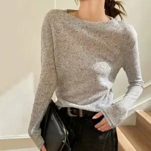 여자 시스루 스타일 얇은 소재 루즈핏 긴팔 티셔츠 니트 여름 스윗 여리 여성 니트티