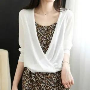 패션스타일 니트 가디건 여름 안젤라 봄 데일리패션 봄여름가디건 여성칠부가디건 루즈핏 니트가디건