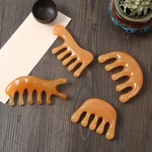 (색상 4종세트)머리빗 4종세트 다리 휴대용 안마도구 두피 목 마사지