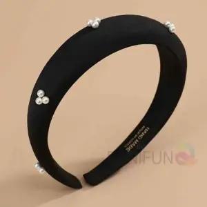 진주 헤어밴드 블랙 머리띠 무지헤어밴드 쿠션머리띠 와이드헤어밴드 와이드머리띠