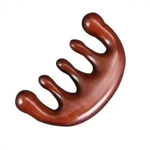 원목 괄사 스틱 빗모양 머리마사지기 두피안마기