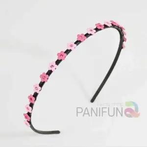 꽃 큐빅머리띠 핑크 큐빅헤어밴드 얇은머리띠 헤어악세사리 여성헤어밴드 꽃무늬머리띠