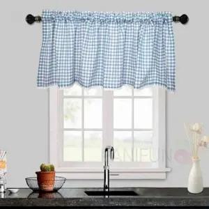 체크 바란스커튼 블루 커텐바란스 발란스커튼 주방발란스커튼 창문바란스 미니커텐