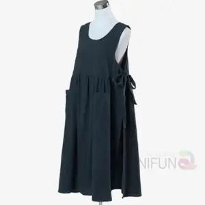 통 원피스앞치마 네이비 예쁜앞치마 롱앞치마 커피앞치마 꽃집앞치마 커피숍앞치마