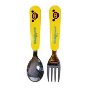 ( )얼굴 스푼 유치원 포크 용품 수저 도시락 세트 어린이 캐릭터 세트 키이로이토리_24630247