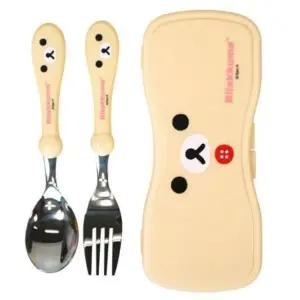 ( )스푼 코리락쿠마 도시락용 휴대용 뉴 캐릭터 세트 어린이 얼굴 포크 수저 케이스_24630331