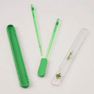 ( )어린이 세트 세트 젓가락 조용한 테마 케이스 도시락 식기 캐릭터 스파이크_24630339