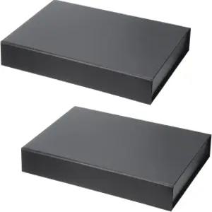 PATIKIL 13x9x2 인치 선물 상자 뚜껑 2 팩 마그네틱 클로저 접이식 종이 사각형 결혼식 발렌타인데이