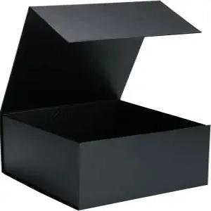 자석 잠금 뚜껑이 있는 Ditwis 8x8x4 인치 선물 상자 결혼식용 블랙 신랑 들러리 프로포즈 생일 어버이날