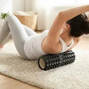 ( )[리빙휴] 바디라인 지압 돌기형 마사지 폼롤러(33cm) 블랙
