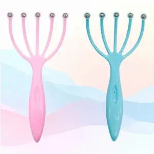 (색상 랜덤발송)미니 머리 두피 마사지기 지압 갈고리형 쿨링 마사지