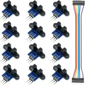 MTDELE 12Pcs IR 센서 적외선 슬롯 광학 옵토커플러 모듈 33V 5V 포토 인터럽터 아두이노 호환