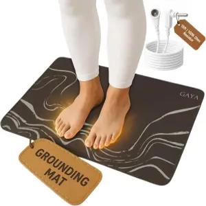 발을 위한 가야 접지 매트 수면 개선 요통 근육 이완 및 스트레스 15피트 코드 100K 옴 저항기 전도성 카본