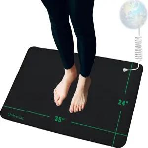 수면 를 위한 15피트 코드 전도성 탄소 섬유가 포함된 발 접지 패드용 갤벡사 매트 침대 책상 소파 요가용