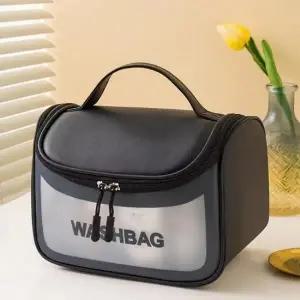 ( )검정 손잡이파우치 운동 여행용 화장품 세면가방