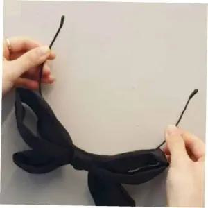 ( )왕리본 머리띠 블랙 여성머리띠 왕머리띠 여행머리띠