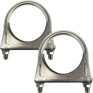 엘리페센터 유니버설 헤비 듀티 3인치 76mm 배기 U 볼트 클램프 스테인리스 스틸 안장 디자인 보강 리브