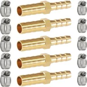 파이프 라인/연료/공기용 스테인리스 스틸 클램프 에어 호스 수리 키트가 포함된 MSAEIQUN 황동 바브