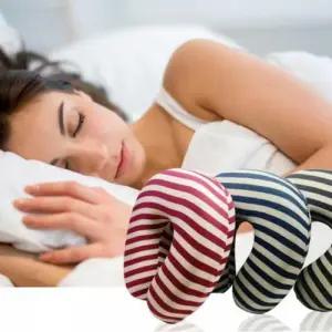 목쿠션 (색상랜덤) 스트라이프 베개 메모리폼 U자형 헬먼