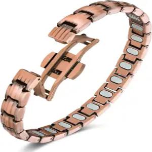 여성용 제카노리 퓨어 구리 팔찌 3500 가우스 자석 자기 사이즈 조절 도구가 있는 가능한 보석 선물