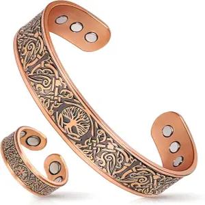 남성용 및 여성용 만코 구리 팔찌 9배 강도의 마그네틱 림프 배액 링 100 순도 보석 선물